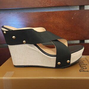 Perphy Women's Open Toe Platform Slide Wedge Heel Sandals - Size 7.5